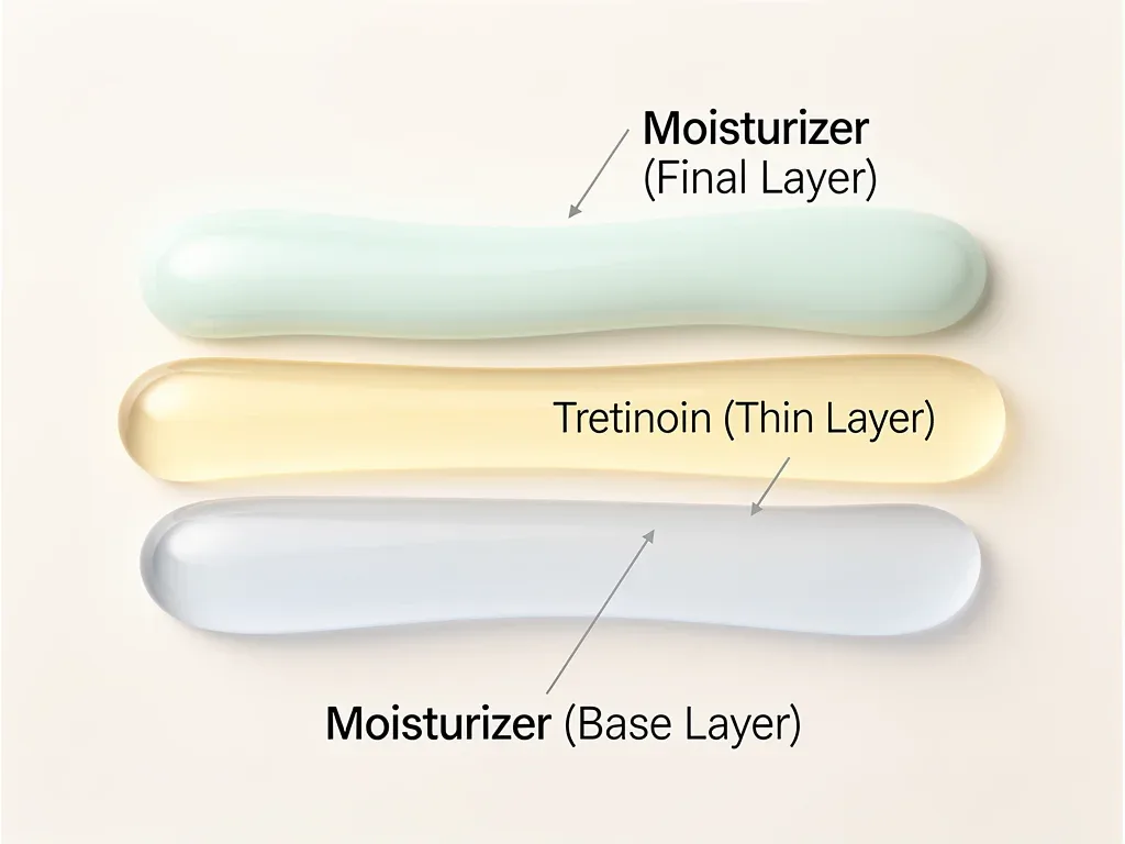 Visual guide to the tretinoin sandwich method layering