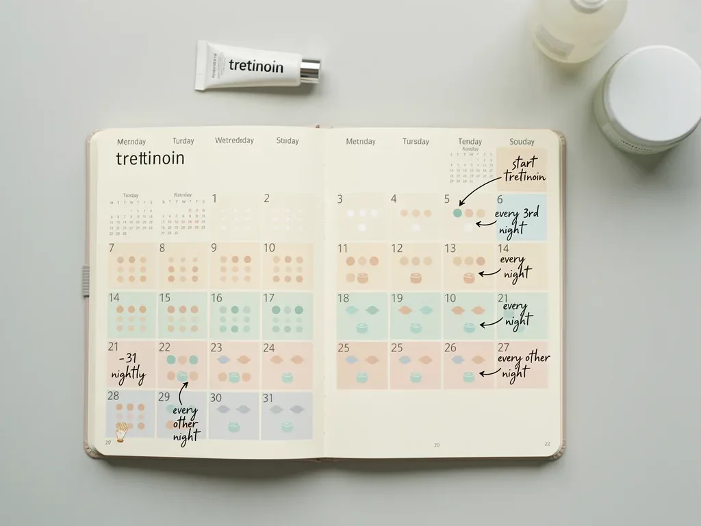 21-day calendar tracking tretinoin integration progress