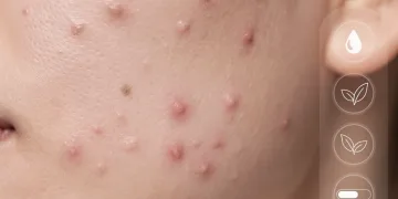 Before and after skin with post-acne erythema fading