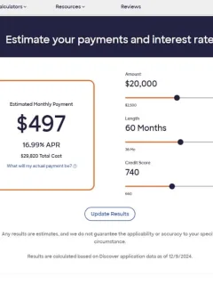 Discover Personal Loans website.