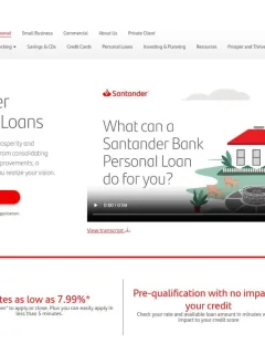 Santander Personal Loan website.