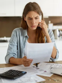Woman trying to negotiate credit card debt.