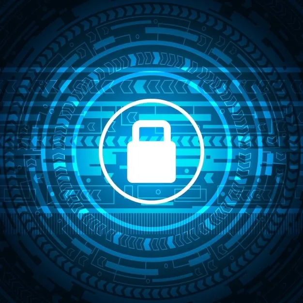 A digital padlock icon superimposed over a smart home interface, symbolizing the need for robust security measures for smart devices.