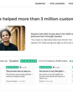 Upstart Personal Loans website.
