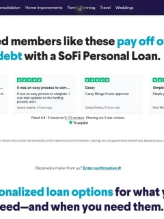 SoFi Personal Loan website.