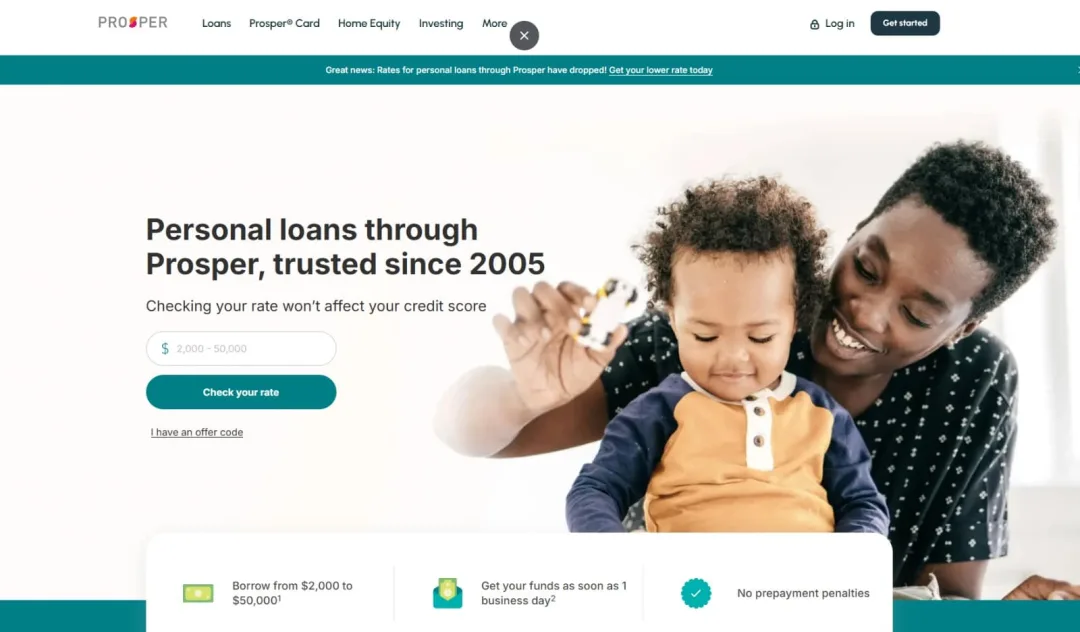 Prosper Personal Loan website.