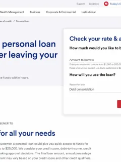 US Bank Personal Loan website,