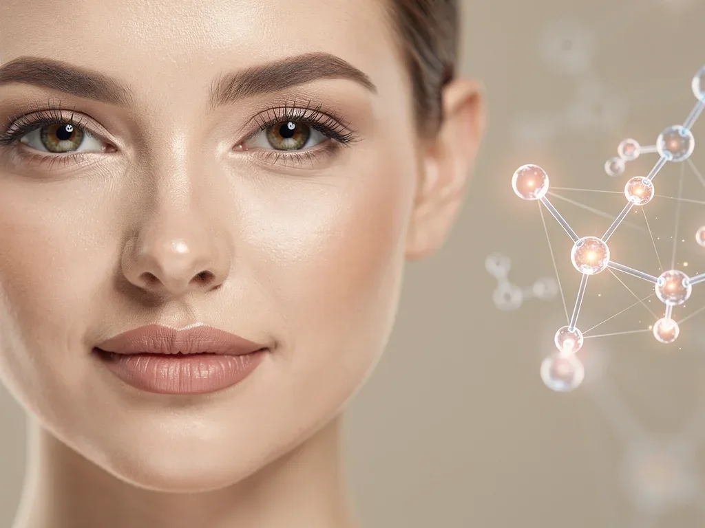 Radiant woman's face with improved skin elasticity