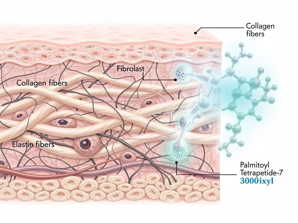 Microscopic view of collagen and elastin fibers