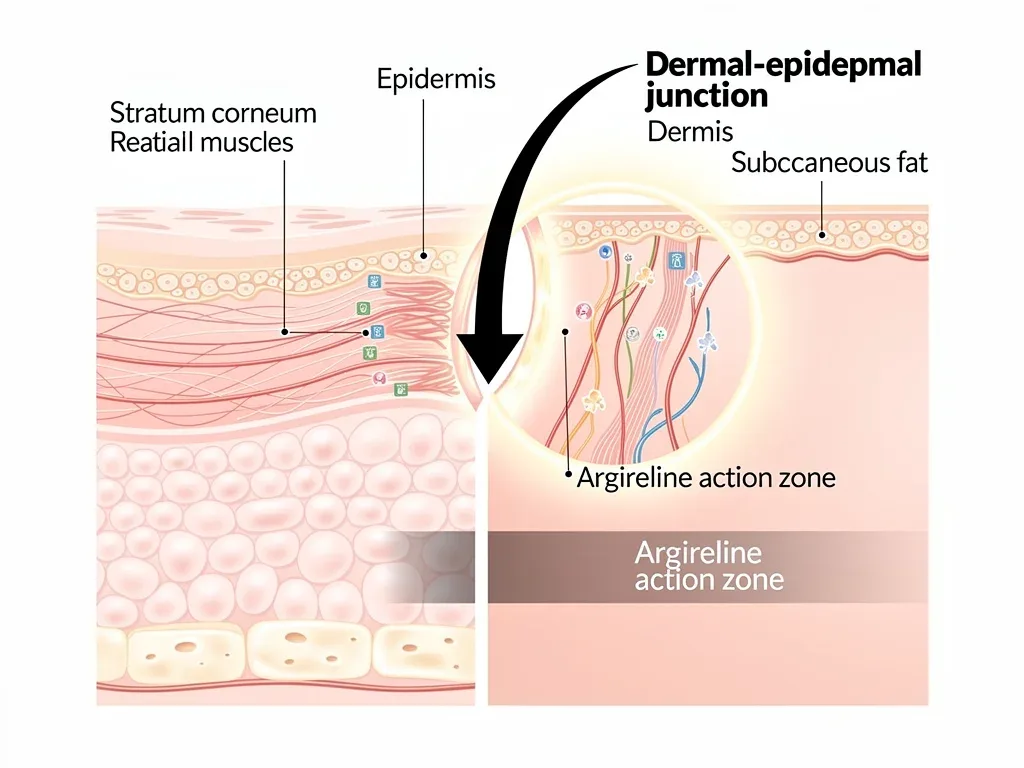 Diagram of skin layers showing peptide action