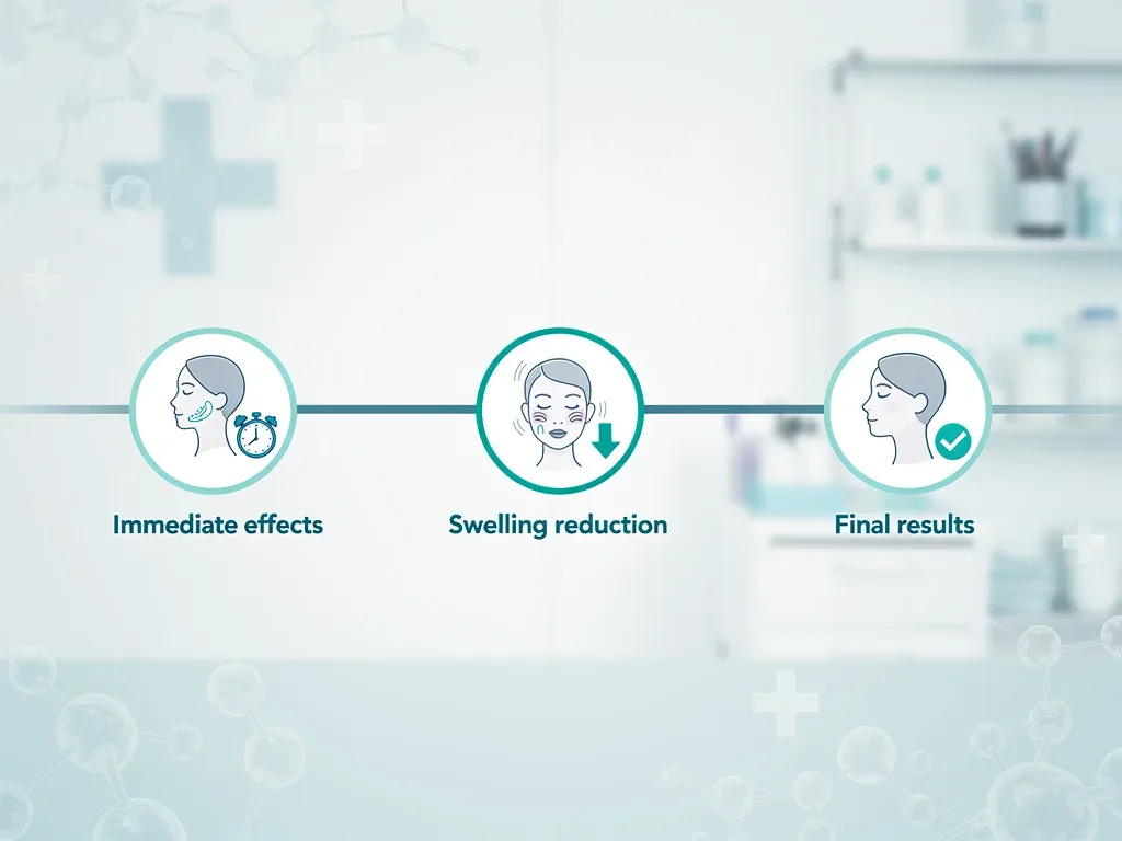 Timeline illustrating recovery stages after hyaluronidase treatment