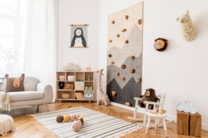 a decoração quarto infantil bem lúdica e com animais. 