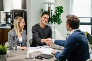 couple taking out loan for wedding