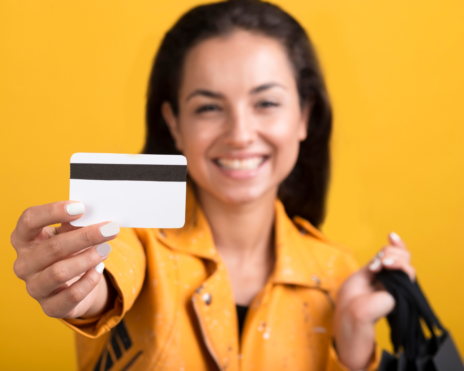 Woman shopping with her co-branded credit card