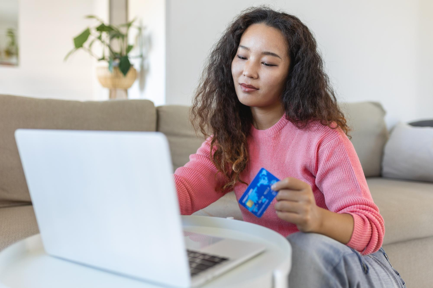 Credit card for online shopping via computer