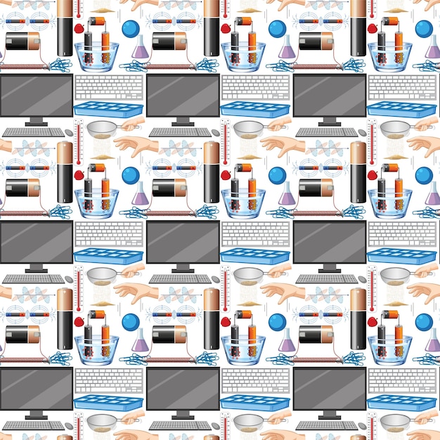 A detailed digital mood board on a large monitor, showing various design elements with small text bubbles providing specific details like material type, color codes, and product links.