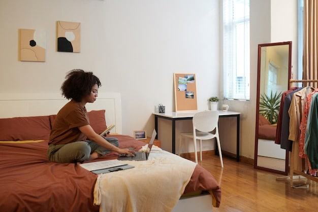 A versatile home office space that cleverly transforms into a guest bedroom, featuring convertible furniture and serene, neutral decor to maximize utility.