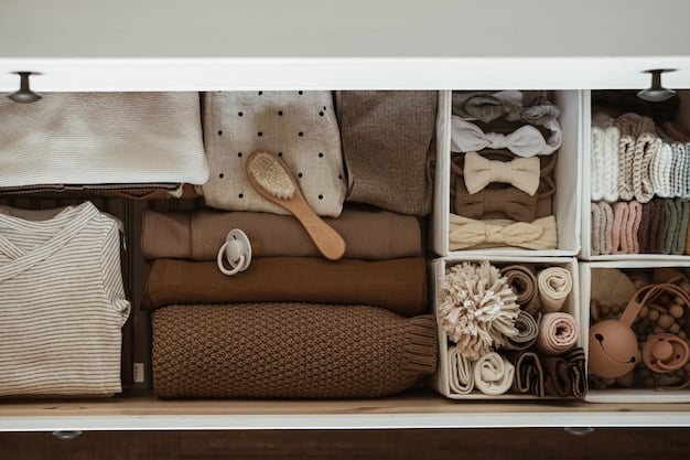 A neatly organized capsule wardrobe displayed in a minimalist room, featuring a collection of coordinated, eco-friendly essentials such as organic cotton shirts, linen pants, and a recycled denim jacket. The colors are neutral and versatile.