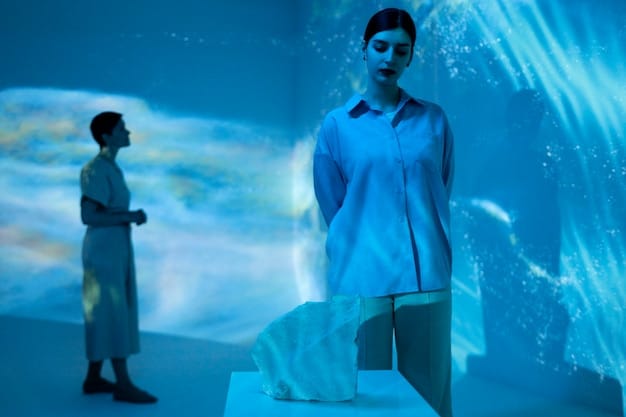 A digital render of a sustainable, gender-neutral clothing line with minimalist designs, high-tech fabrics, and a diverse range of models, set in a futuristic, eco-friendly environment.