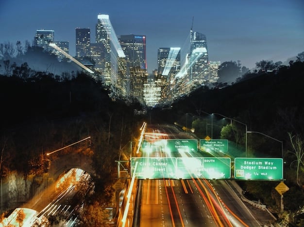 An architectural render of a smart city at dusk, highlighting interconnected buildings, smart grids, and autonomous vehicles, with a focus on an individual smart home glowing invitingly.