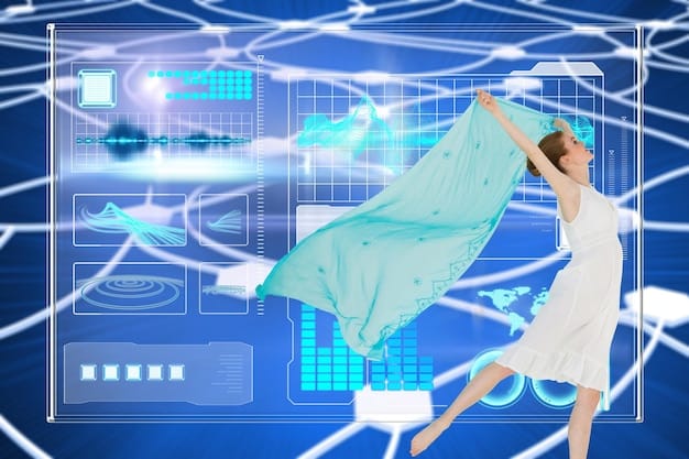 A conceptual image showing a circular economy diagram for digital fashion, with elements like virtual design, NFT creation, and digital wearing, emphasizing sustainability.