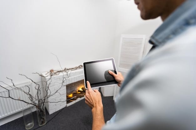 An HVAC technician installing a smart thermostat in a residential home, highlighting the importance of professional installation for optimal performance and saving.