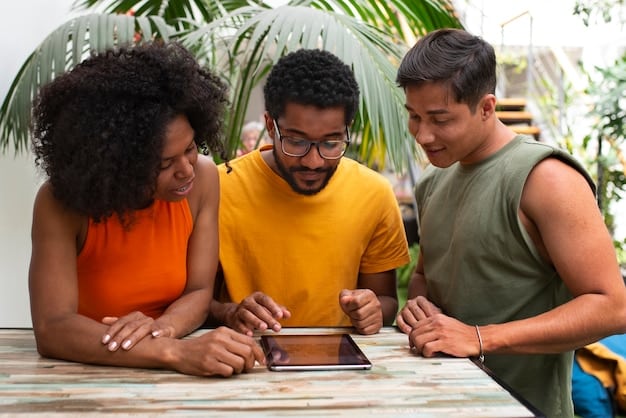 A diverse group of people in different homes, interacting with smart home interfaces on tablets and smartphones, illustrating the broad accessibility and user interaction with SHEMS.